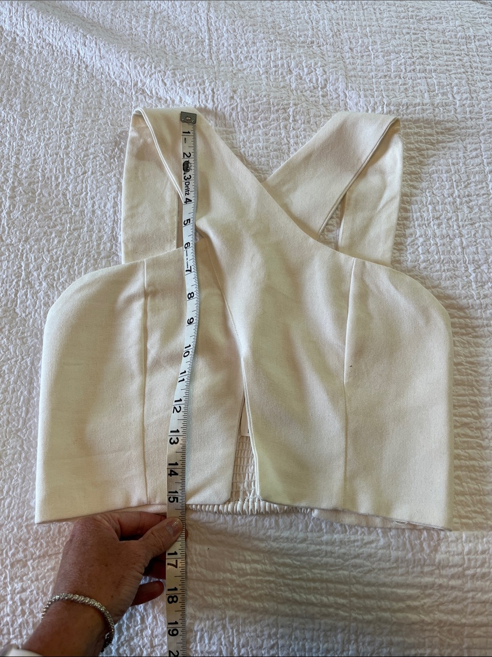 FARM Rio Cream Cross-Back Crop Top XS/PP - Picture 4 of 5